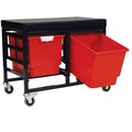 Storwerks StorBenchSeat w/Cushioned Seat and 2 Storsystem Trays and Bins-Red CE2109DGGC-2QPR